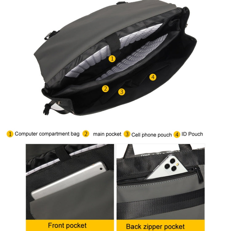 LUCKYBAT Laptop Bag Airbag Anti-drop Crossbody Handbag, Size: L 16 Inch(Black Gray Equation) - 15.6 - 17 inch by buy2fix | Online Shopping UK | buy2fix