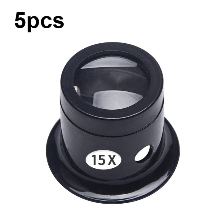 5pcs Eyepiece Magnifier Glass Lens Eyepiece Type Repair Magnifier, Times: 15X - Glasses Style by buy2fix | Online Shopping UK | buy2fix