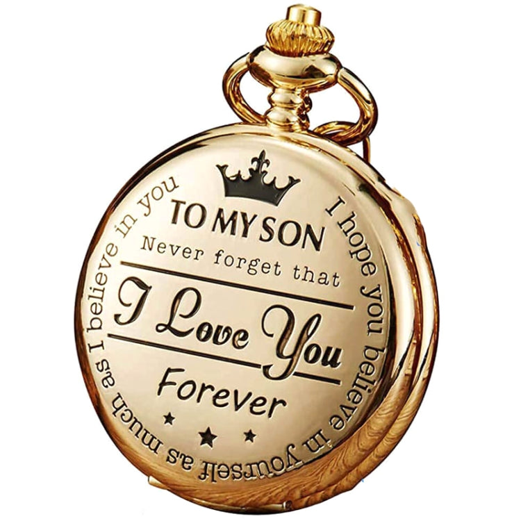 Engraved Vintage Commemorative Quartz Pocket Watch Round Watch, Style: I Love You (Silver) - Necklace Watch Watches by buy2fix | Online Shopping UK | buy2fix