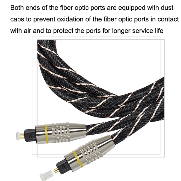 EMK HB/A6.0 SPDIF Interface Digital High-Definition Audio Optical Fiber Cable, Length: 3m(Black White Net) - Audio Optical Cables by EMK | Online Shopping UK | buy2fix