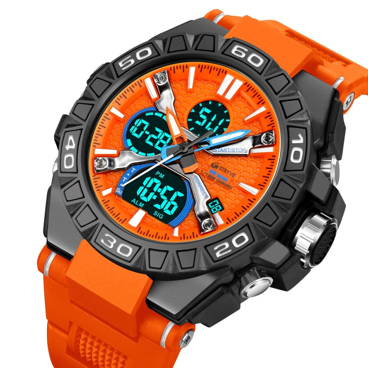 STRYVE S8026 Sports Colorful Night Light Electronic Waterproof Watch Multifunctional Student Watch(Orange) - Leather Strap Watches by STRYVE | Online Shopping UK | buy2fix