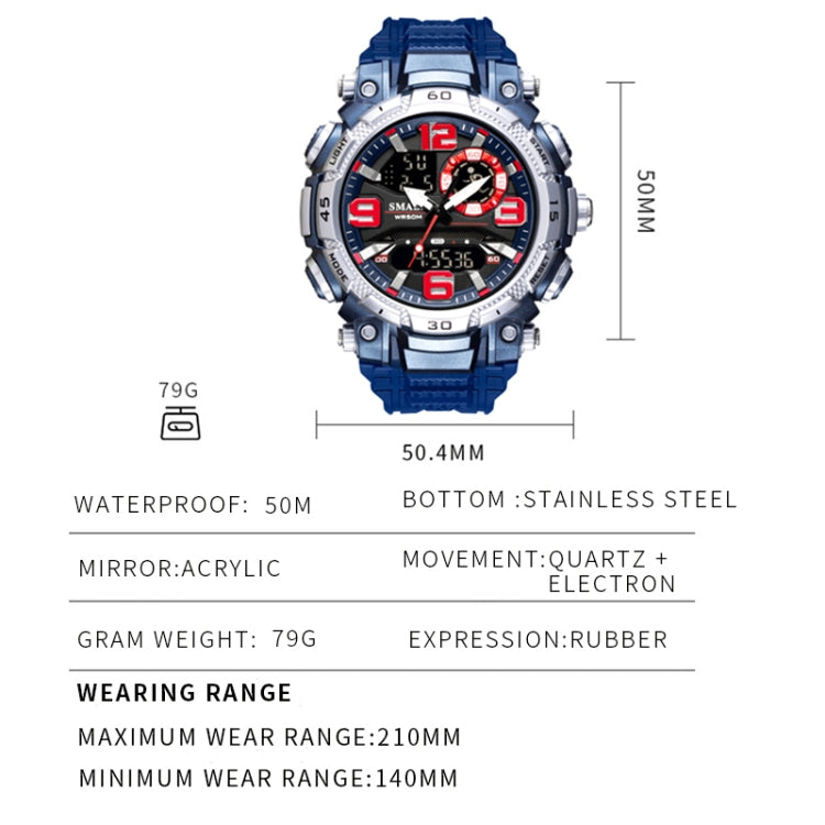 SMAEL 1921 Outdoor Sports Waterproof Men Luminous Time Watch Electronic Watch(Orange) - LED Digital Watches by SMAEL | Online Shopping UK | buy2fix