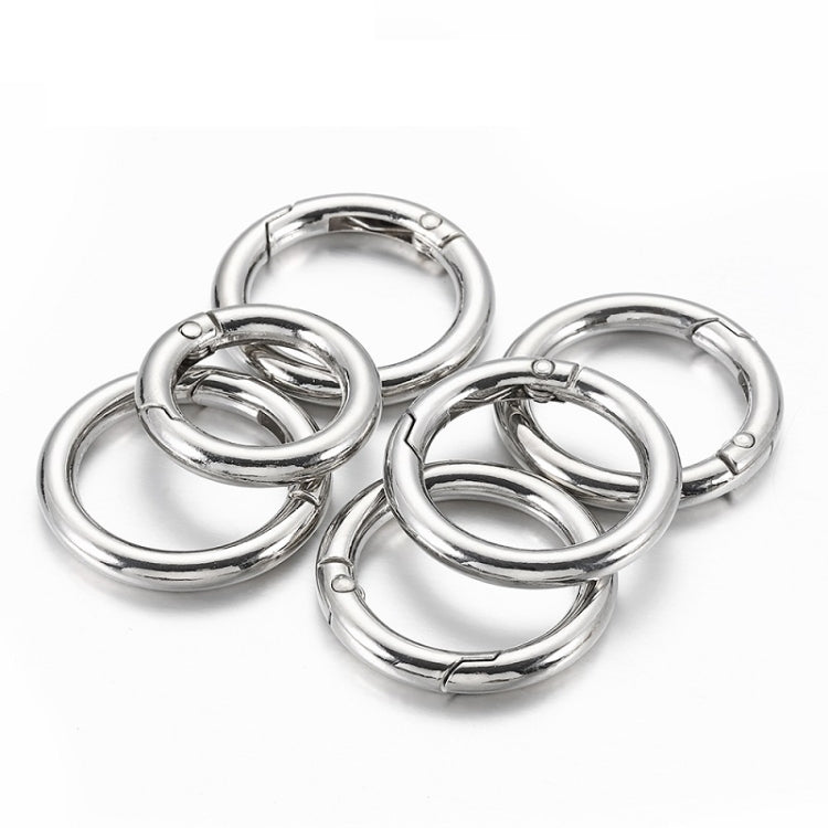 20pcs Zinc Alloy Spring Ring Metal Open Bag Webbing Keychain, Specification: 3 Points Silver - In Car by buy2fix | Online Shopping UK | buy2fix