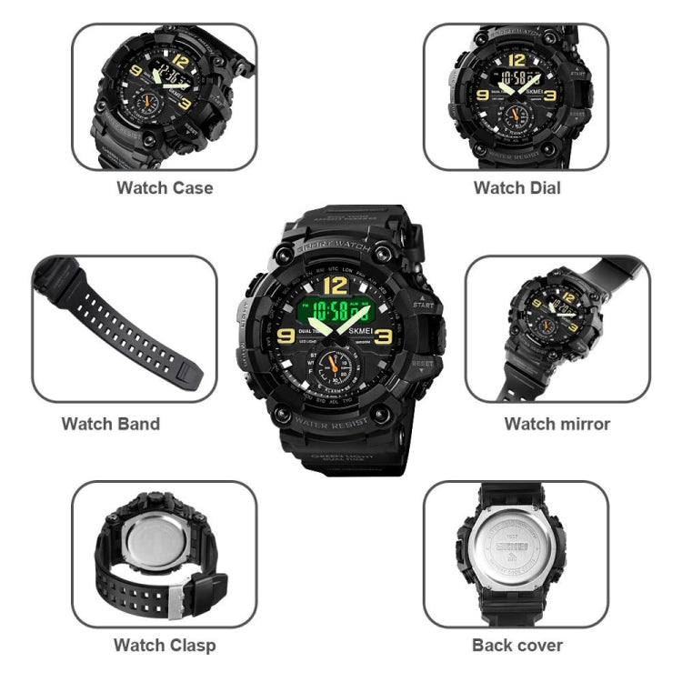 SKMEI 1637 Sports Digital Display Outdoor Shockproof Plastic Large Dial Men Watch, Color: Army Green Camouflage - LED Digital Watches by SKMEI | Online Shopping UK | buy2fix