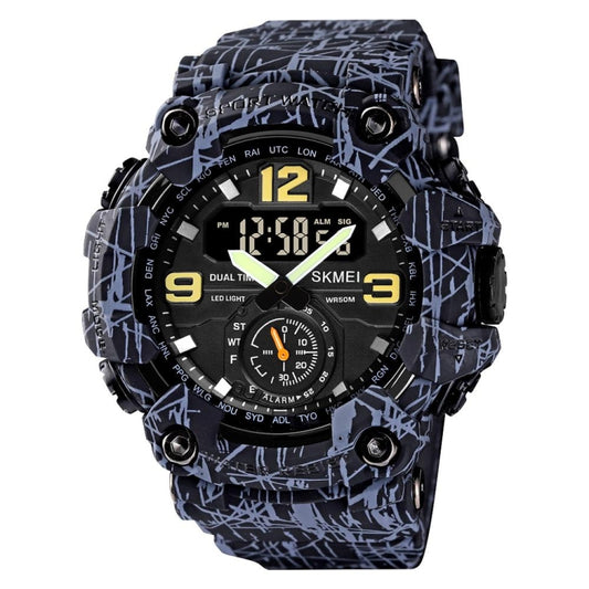 SKMEI 1637 Sports Digital Display Outdoor Shockproof Plastic Large Dial Men Watch, Color: Gray Black - LED Digital Watches by SKMEI | Online Shopping UK | buy2fix