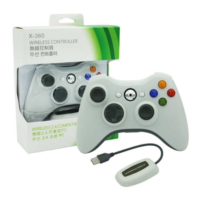 For Microsoft Xbox 360 / PC XB13 Dual Vibration Wireless 2.4G Gamepad With Receiver(White) - Gamepad by buy2fix | Online Shopping UK | buy2fix