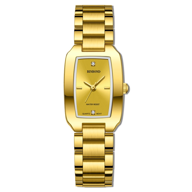 BINBOND N321 Square Temperament Metal 30M Waterproof Quartz Watch, Color: Gold - Metal Strap Watches by BINBOND | Online Shopping UK | buy2fix