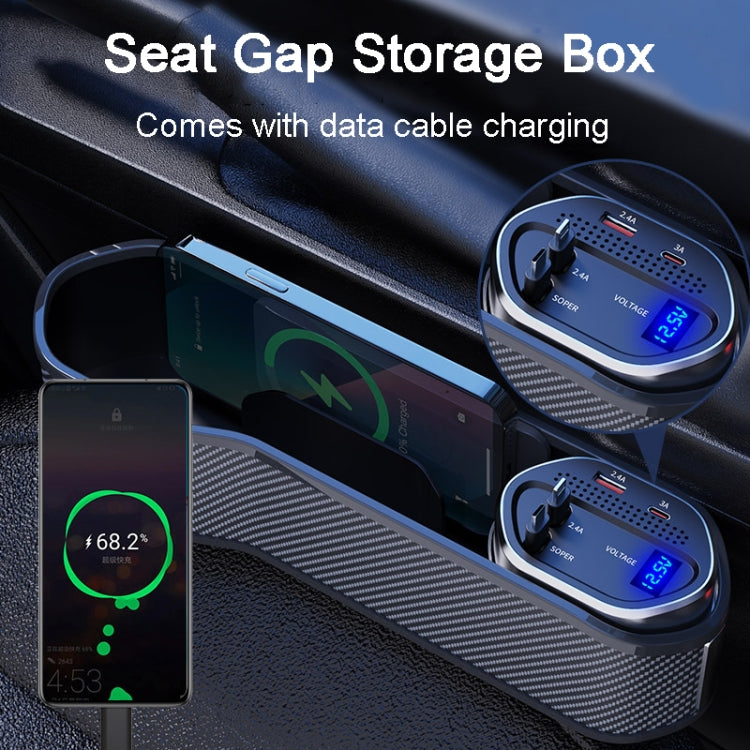 Vehicle Seat Gap Storage Box Organizer Front Seat Console Side Pocket ,Spec: No Wireless Charging Ordinary Wire -  by buy2fix | Online Shopping UK | buy2fix