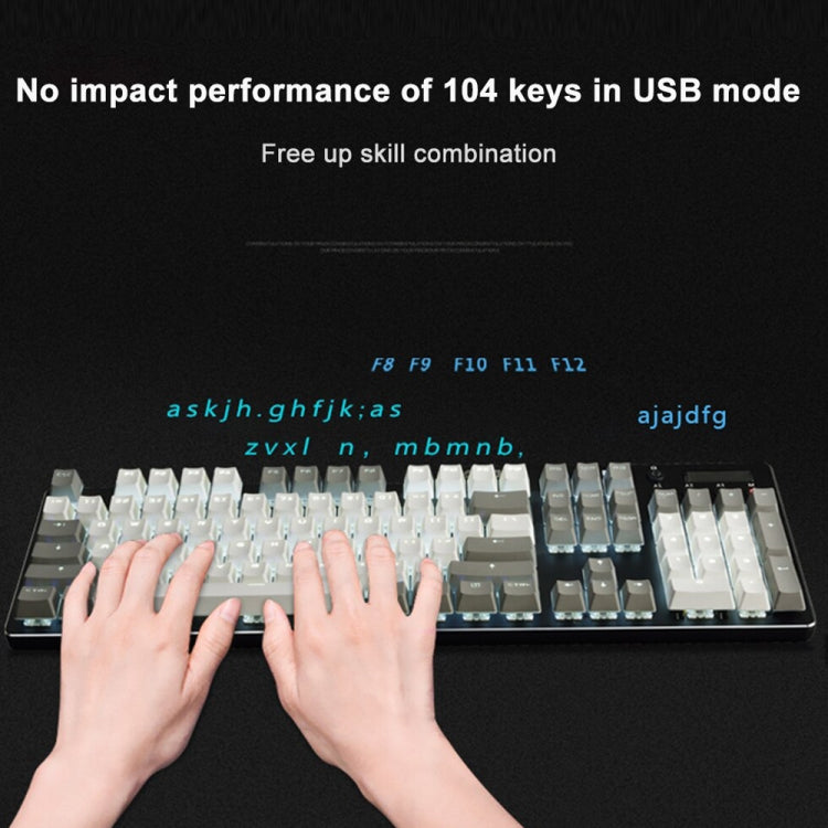 Ajazz AK35I 110 Keys White Light Backlight PBT Keycap Wired Mechanical Keyboard Tea Shaft (Gray White) - Wired Keyboard by Ajazz | Online Shopping UK | buy2fix