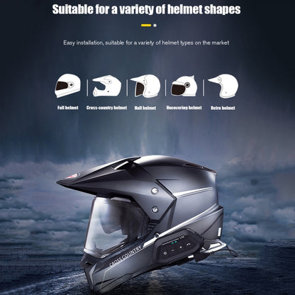 LX2 Motorcycle Helmet Bluetooth Earphone Waterproof Noise Canceling Motorcycle Headphones(Black) - Motorcycle Walkie Talkie by buy2fix | Online Shopping UK | buy2fix