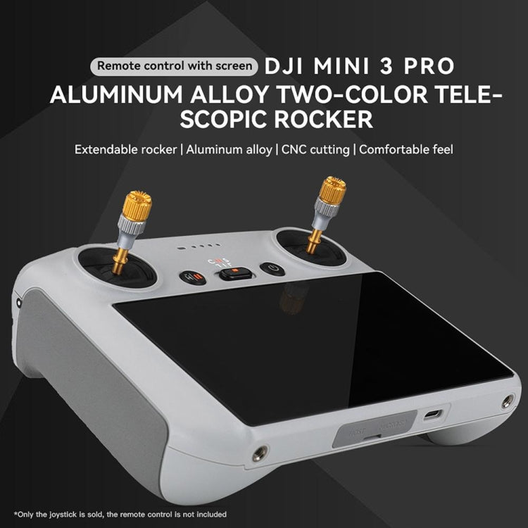 For DJI Mini 3 Pro RCSTQ Aluminum Alloy Two Color Telescopic Joystick With Screen Remote Control Thumb Operation Rod(As Show) - Others by RCSTQ | Online Shopping UK | buy2fix