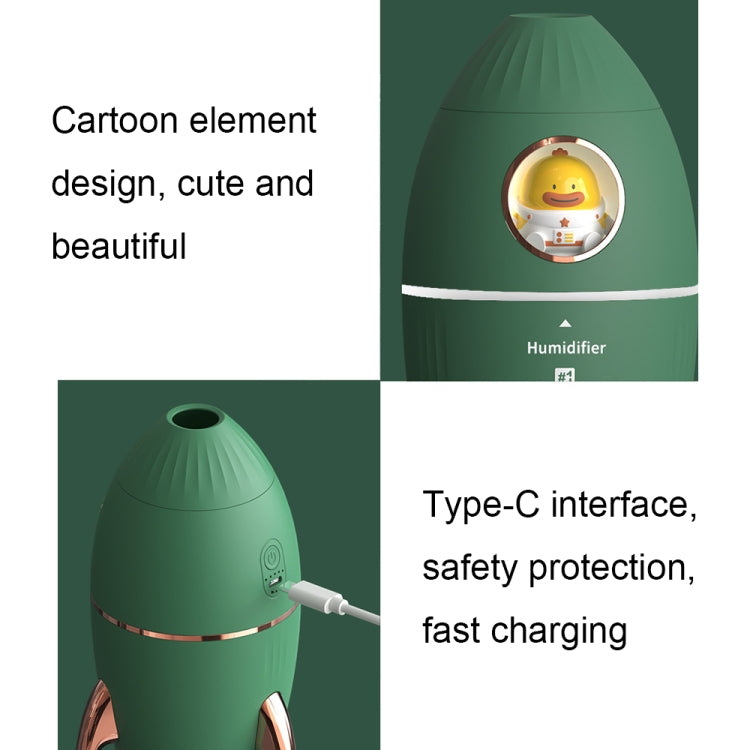 ICARER FAMILY V9 Small USB Plug-in Rocket Shape Jellyfish Fog Circle Night Light Humidifier(Yellow) - Air Purifiers & Accessories by ICARER FAMILY | Online Shopping UK | buy2fix