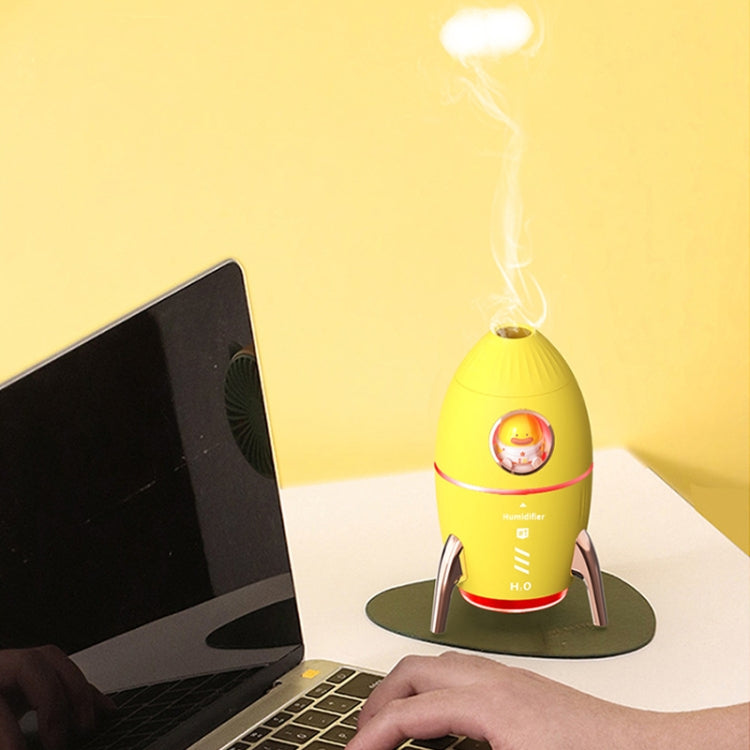 ICARER FAMILY V9 Small USB Plug-in Rocket Shape Jellyfish Fog Circle Night Light Humidifier(Yellow) - Air Purifiers & Accessories by ICARER FAMILY | Online Shopping UK | buy2fix