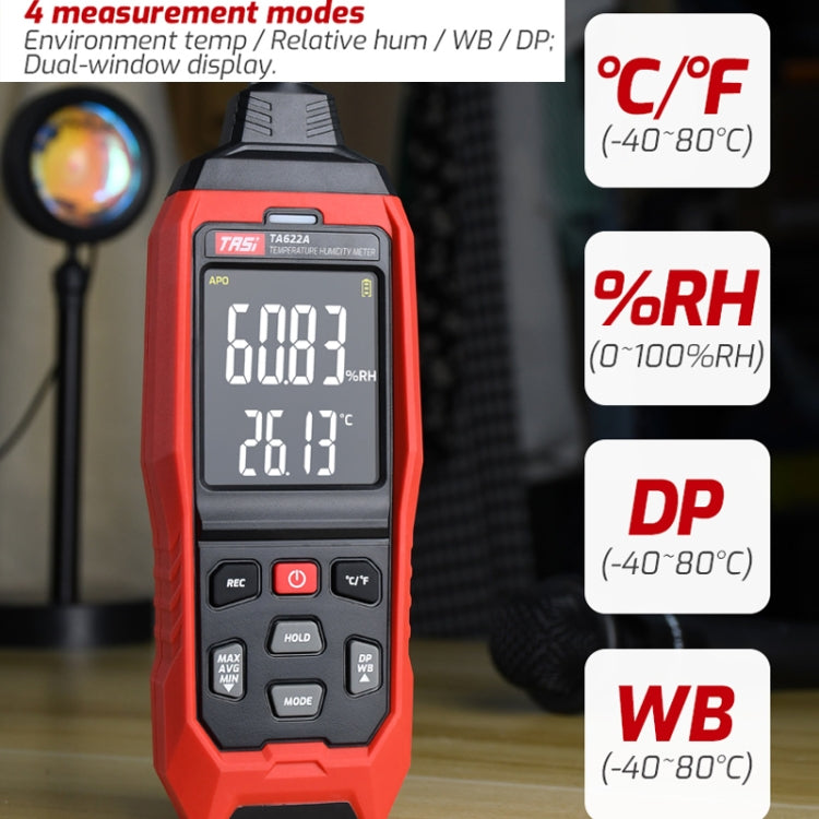 TASI TA622A Temperature Humidity Meter Digital Dew Point Thermometer - Thermostat & Thermometer by TASI | Online Shopping UK | buy2fix