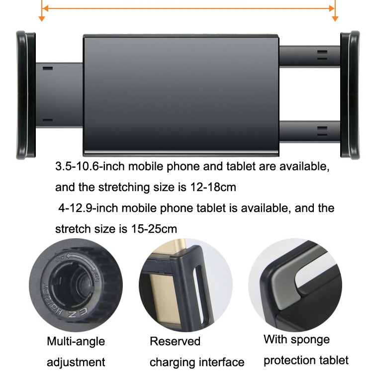 Z01 Bedside Clip-on Cantilever Microphone Overhead Bracket 3.5-10.6 inch Phone Tablet (Black) - Lazy Bracket by buy2fix | Online Shopping UK | buy2fix