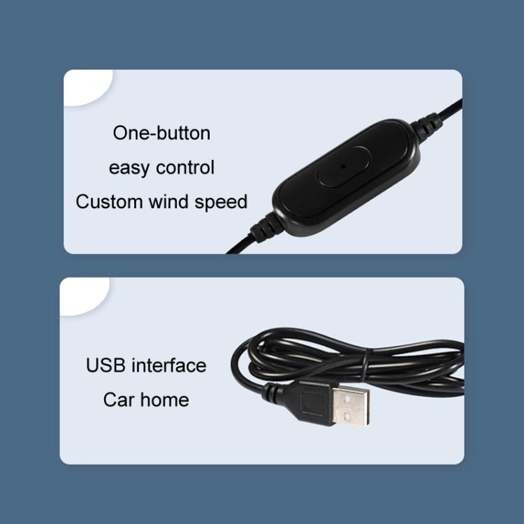 F210 Dual-Engine Car Air Outlet Base Dual-Purpose USB Fan(Black) - Heating & Fans by buy2fix | Online Shopping UK | buy2fix