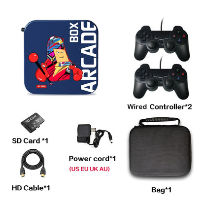 Arcade Box 64G Wired Video Game Machine Box 4K HD Display For PS1/PSP/N64/DC, US Plug - Pocket Console by buy2fix | Online Shopping UK | buy2fix