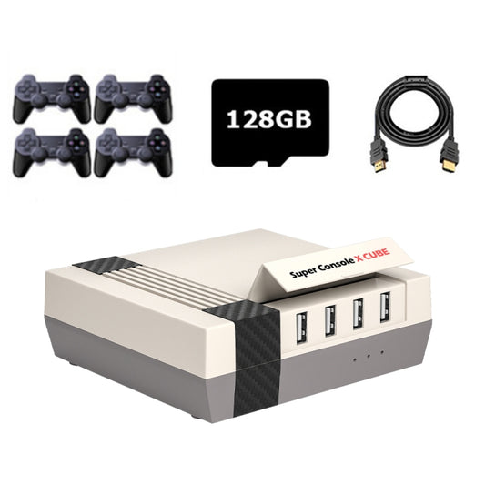 Super Console X Cube Wireless Retro TV Video Game Console Built-in 50+ Emulators 128G 410000+ Games 4 Handles(AU Plug) - Pocket Console by buy2fix | Online Shopping UK | buy2fix