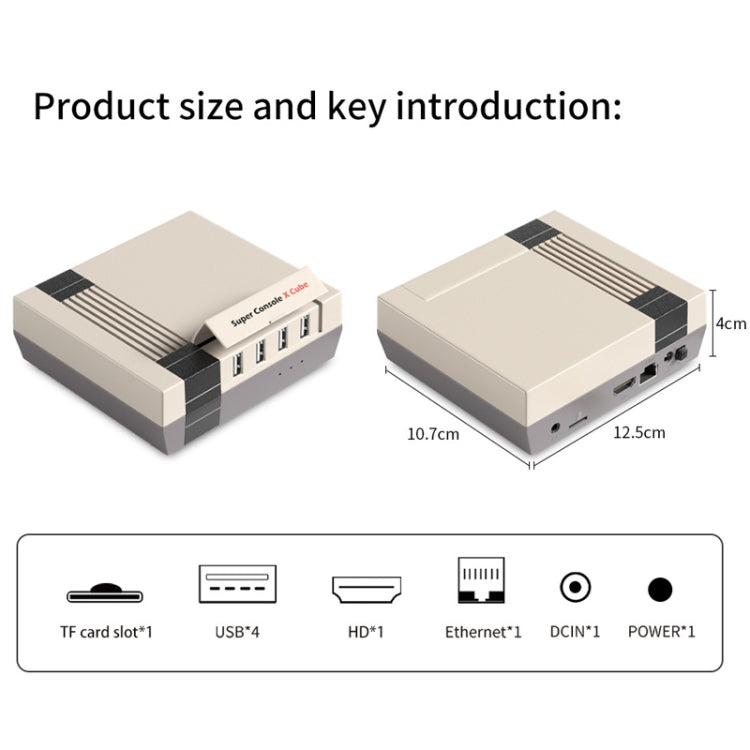 Super Console X Cube Wireless Retro TV Video Game Console Built-in 50+ Emulators 128G 410000+ Games 4 Handles(EU Plug) - Pocket Console by buy2fix | Online Shopping UK | buy2fix