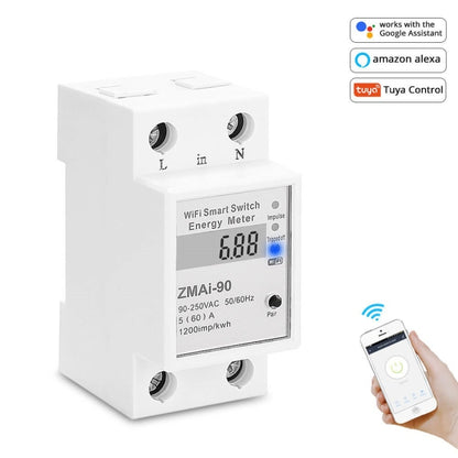 ZMAi-90 Wifi Smart Switch Energy Meter Support Tuya Smart Life APP Work With Alexa Google - Smart Switch by buy2fix | Online Shopping UK | buy2fix