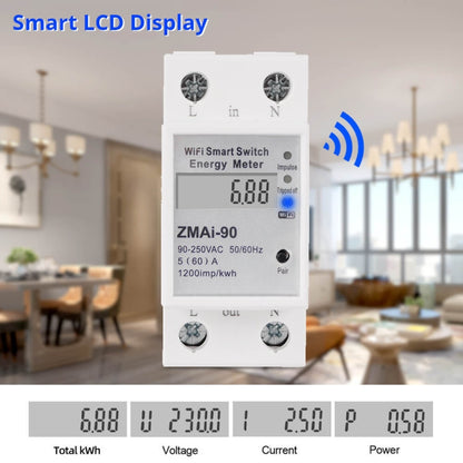ZMAi-90 Wifi Smart Switch Energy Meter Support Tuya Smart Life APP Work With Alexa Google - Smart Switch by buy2fix | Online Shopping UK | buy2fix