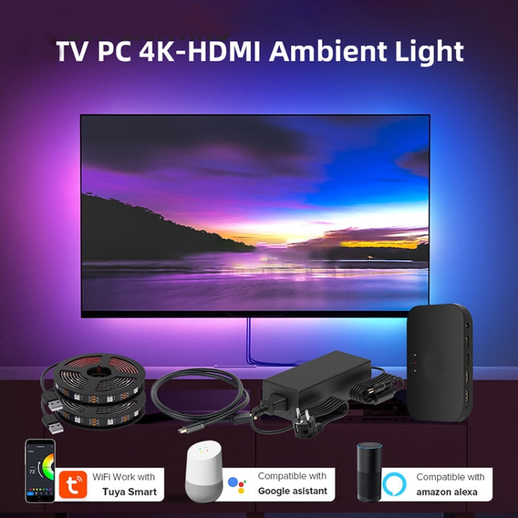 HDMI 2.0-PRO Smart Ambient TV Led Backlight Led Strip Lights Kit Work With TUYA APP Alexa Voice Google Assistant 2 x 2.5m(AU Plug) - Casing Waterproof Light by buy2fix | Online Shopping UK | buy2fix