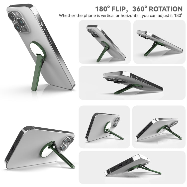 Aluminum Alloy Mobile Phone Bracket Ultra-thin Rotating Back Stick Lollipop Mirror Bracket(Green) - Desktop Holder by buy2fix | Online Shopping UK | buy2fix