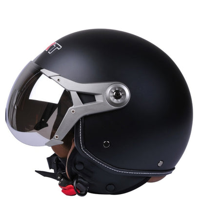 GXT Electric Vehicle Half Cover Helmet Four Seasons Retro Helmet, Size: XL(Matte Black) - Helmets by GXT | Online Shopping UK | buy2fix