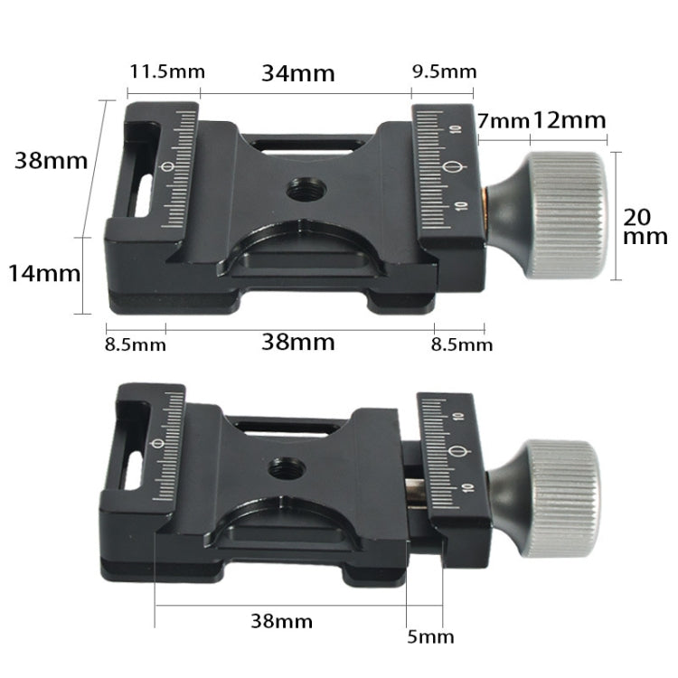 BEXIN QJ-05 Camera Shoulder Strap Clamp Quick Release Plate Clamp Ball Head Adapter - Quick Release Plate by BEXIN | Online Shopping UK | buy2fix