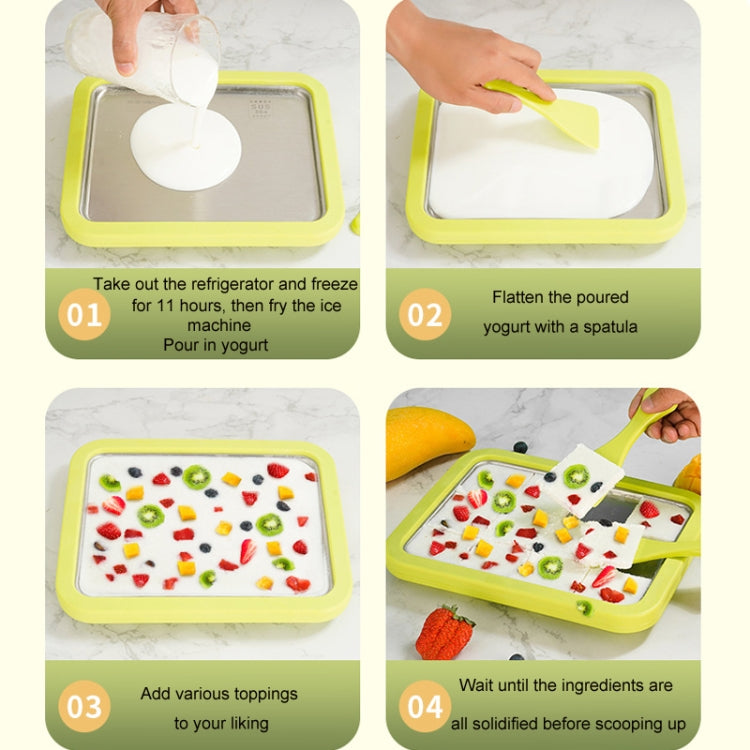 Mini Household Fried Yogurt Machine Children Homemade DIY Fried Ice Tray, Color: Aluminum Alloy Pink 22.5x17.5cm - Yogurt Machine by buy2fix | Online Shopping UK | buy2fix