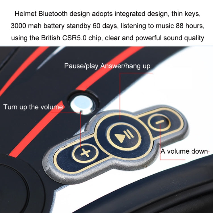 KUQIBAO Motorcycle Bluetooth Headset Double Lens Helmet With Braid, Size: XXL(Bright Black) - Helmets by KUQIBAO | Online Shopping UK | buy2fix