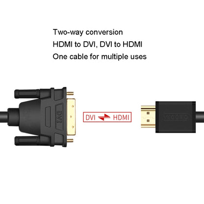 VEGGIEG HDMI To DVI Computer TV HD Monitor Converter Cable Can Interchangeable, Length: 5m - Cable by VEGGIEG | Online Shopping UK | buy2fix