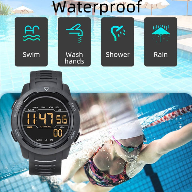 Calorie Pedometer Alarm Clock Waterproof Multifunctional Mountain Sports Shockproof Smartwatch(Black) - LED Digital Watches by buy2fix | Online Shopping UK | buy2fix