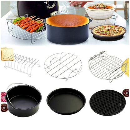 7 In 1  9-Inch Baking Cake Pan And Pizza Pan For 5.3-6.8qt Air Fryer - Kitchen Machine Accessories by buy2fix | Online Shopping UK | buy2fix