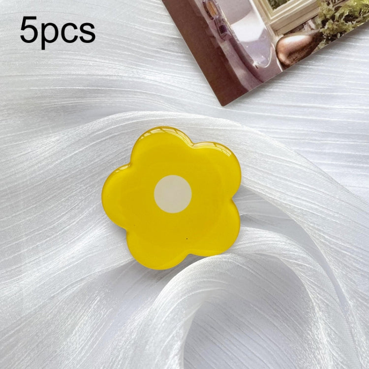 5pcs Sunflower Drip Glue Airbag Mobile Phone Holder(Yellow Flower) - Ring Holder by buy2fix | Online Shopping UK | buy2fix