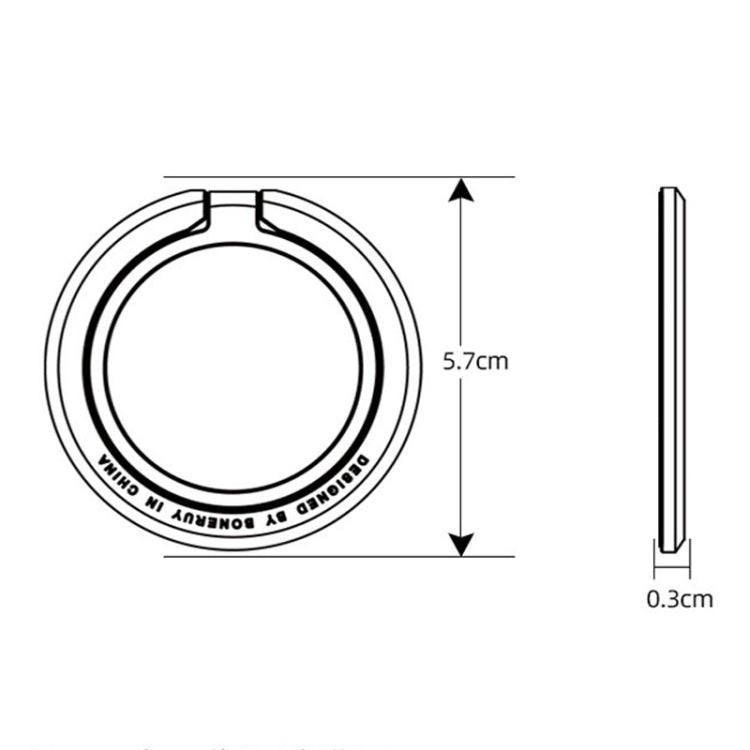 Zinc Alloy Magnetic Ring Buckle Phone Holder Desktop Portable Ring Buckle Folding Bracket(Grey) - Ring Holder by buy2fix | Online Shopping UK | buy2fix
