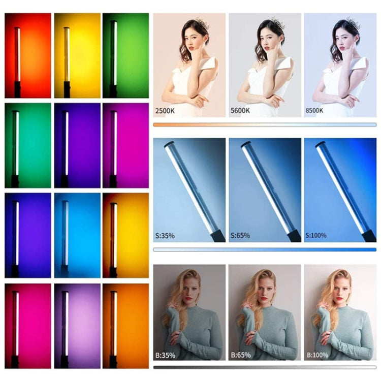 Pixel S24 RGB Fill Light Rod Handheld Portable Color Icelet Outdoor Videos Live Broadcast Studio Camera Stick Lamp(Standard Set+US Plug Adapter) -  by Pixel | Online Shopping UK | buy2fix