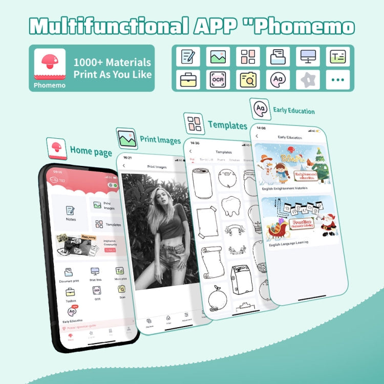 Phomemo T02 Standard Error Mini Pocket Small Portable Bluetooth Phone Photo Label Thermal Printer(Yellow) - Printer by Phomemo | Online Shopping UK | buy2fix