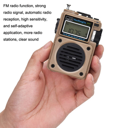 HanRongda HRD-701 Portable Full Band Radio Subwoofer Bluetooth TF Card Digital Display Radio(Khaki) - Radio Player by HanRongda | Online Shopping UK | buy2fix