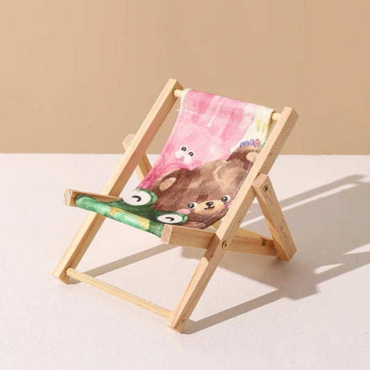 Wooden Craft Mini Desktop Ornament Photography Toys Beach Chair Phone Holder, Style: Bear - Wooden Props by buy2fix | Online Shopping UK | buy2fix