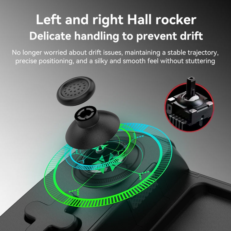 D6  Bluetooth Retractable Gamepad Dual Hall Six-Axis Somatosensory For Android/IPhone /Switch(Black) - Gamepads by buy2fix | Online Shopping UK | buy2fix