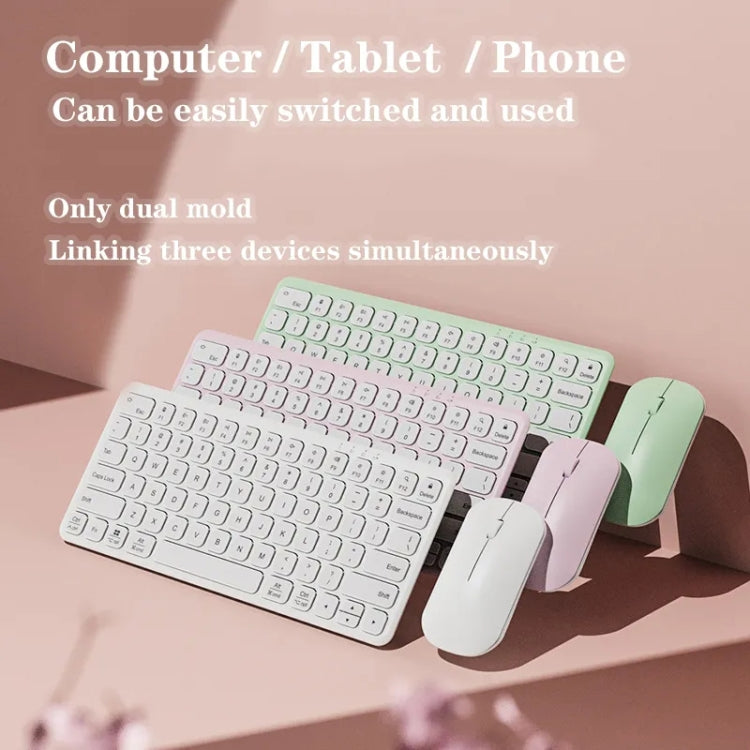 B087 2.4G Portable 78 Keys Dual Mode Wireless Bluetooth Keyboard And Mouse, Style: Keyboard Pink - Wireless Keyboard by buy2fix | Online Shopping UK | buy2fix