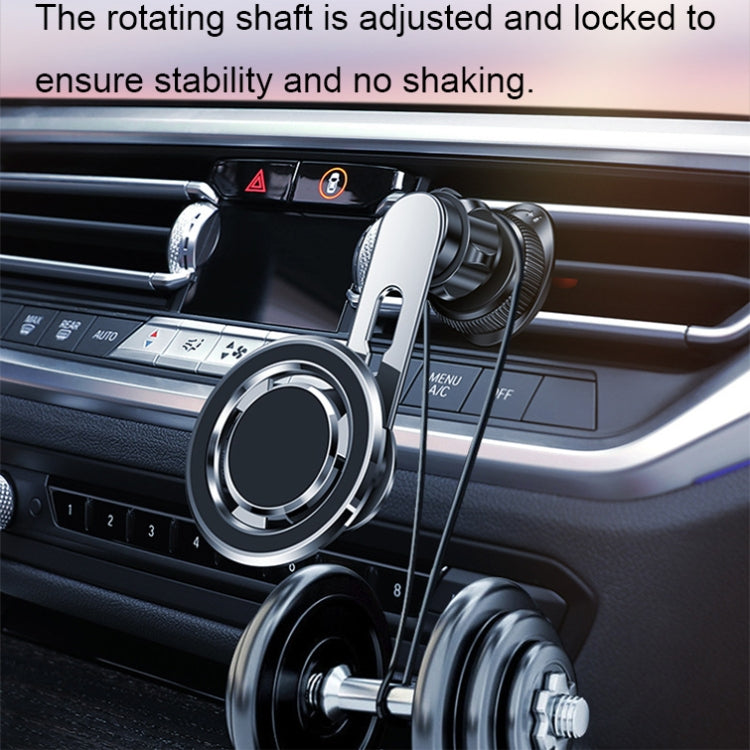 720 Degree Rotating Air Outlet Car Phone Holder Universal Magnetic Navigation Bracket(Silver) - Car Holders by buy2fix | Online Shopping UK | buy2fix