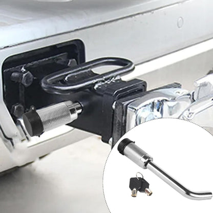 Car Latch Lock Trailer Tow Hook Anti-theft Padlock(Direct Pipe Silver) - Towing Bars by buy2fix | Online Shopping UK | buy2fix