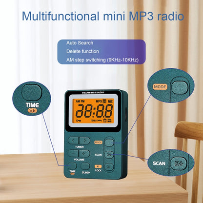 SH-01M Mini Portable Multifunctional Digital Display Two-Channel Radio, Size: EU Version(Silver Gray) - Radio Player by buy2fix | Online Shopping UK | buy2fix