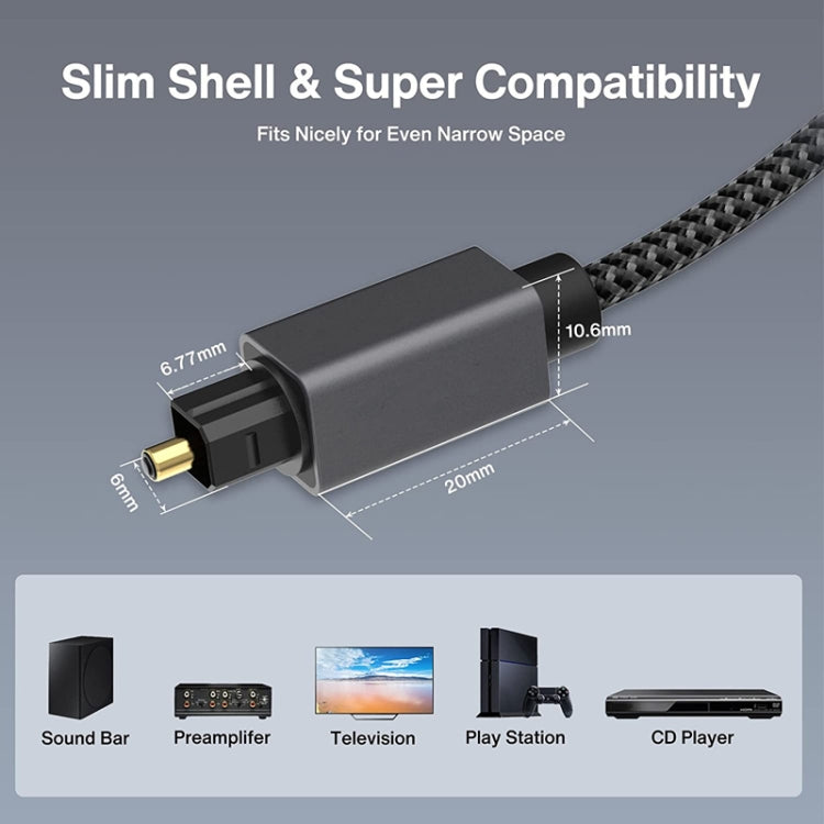 1.5m Digital Optical Audio Output/Input Cable Compatible With SPDIF5.1/7.1 OD5.0MM(Gray) - Audio Optical Cables by buy2fix | Online Shopping UK | buy2fix