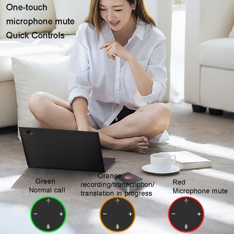 Lenovo Thinkplus MCP01 Intelligent Video Conference Omnidirectional Microphone Sound Portable Bluetooth Microphone Speaker(Black) - Microphone by Lenovo | Online Shopping UK | buy2fix