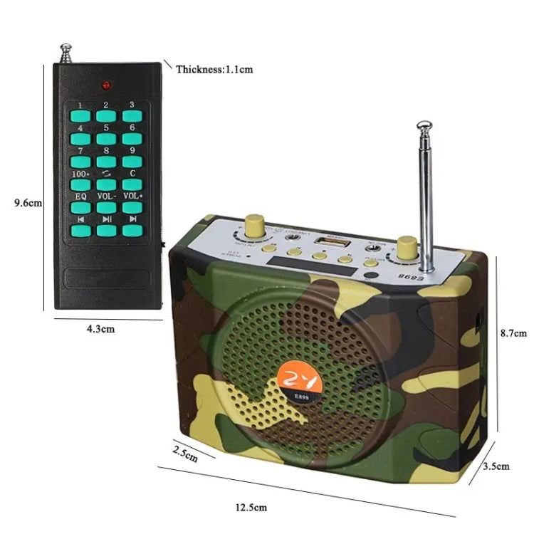 25W  Bluetooth Voice Amplifier Bird Hunting Speaker Supports USB/TF/FM 1000m Remote Control AU Plug(Camouflage) - Midrange Speaker & Frequency Divider by buy2fix | Online Shopping UK | buy2fix