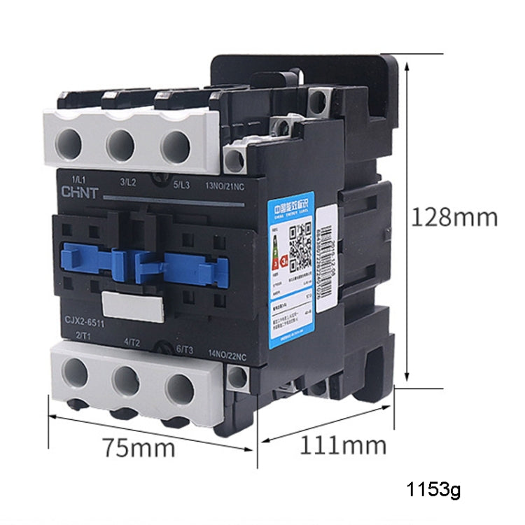 CHNT CJX2-6511 65A 220V Silver Alloy Contacts Multi-Purpose Single-Phase AC Contactor - Relays by CHNT | Online Shopping UK | buy2fix