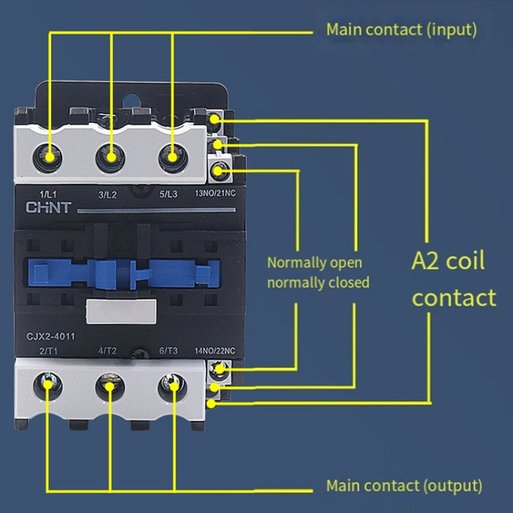 CHNT CJX2-6511 65A 220V Silver Alloy Contacts Multi-Purpose Single-Phase AC Contactor - Relays by CHNT | Online Shopping UK | buy2fix